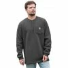 Lincoln Outfitters Men's Sherpa Henley Gray - LOKL-E0378-GUNHTR - Long Sleeve Shirts