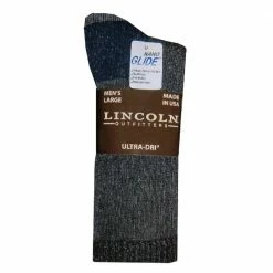 Lincoln Outfitters Men's Mid-Weight Crew Sock 2 Pack Black - L2/72466-BL-L - Socks