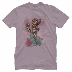 Lincoln Outfitters Ladies Leopard Cactus Short Sleeve T-Shirt - LO-L213 - T-Shirts