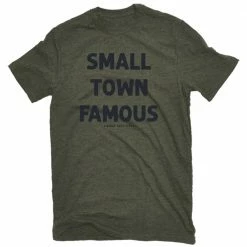 Lincoln Outfitters Men's Short Sleeve Small Town Famous T-Shirt Deep Lichen Black Heather - LO-146 - T-Shirts