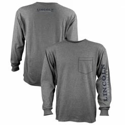 Lincoln Outfitters Men's Heavyweight Long Sleeve Pocket Graphic Tee Graphite Heather - LOLSPK-01GH - Long Sleeve Shirts