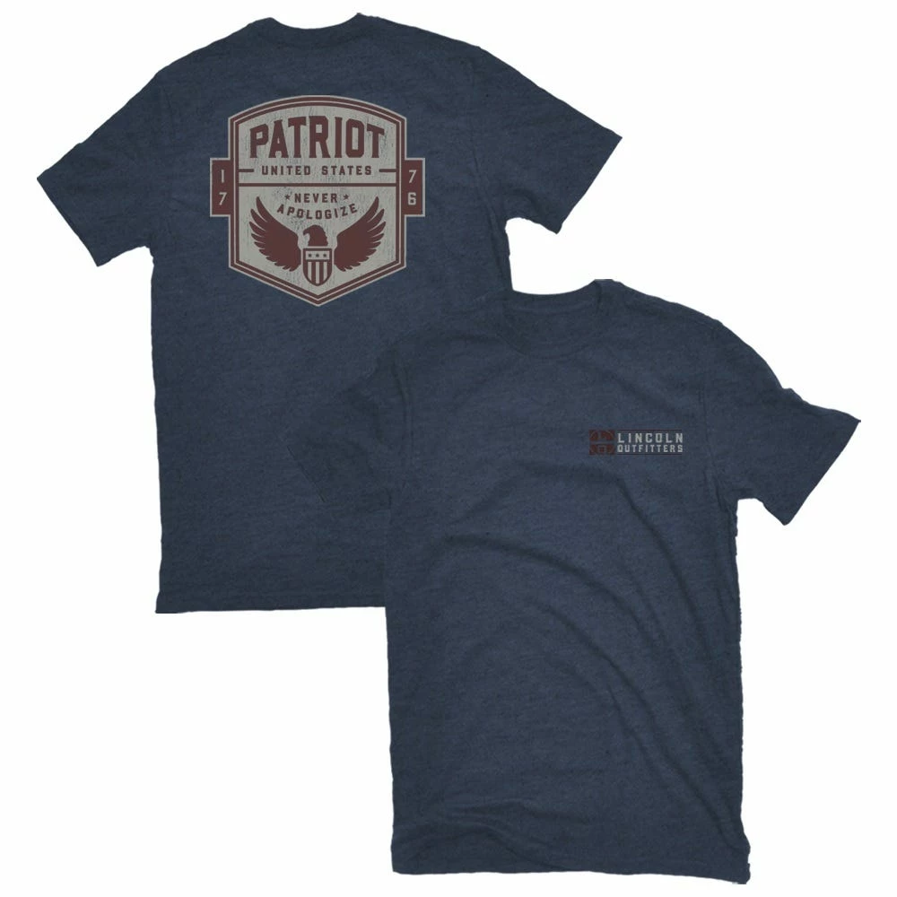 Lincoln Outfitters Men's Short Sleeve Patriot Shield T-Shirt Vintage Indigo Black Heather - LO-133-VIBH - T-Shirts 3 Lincoln Outfitters Men's Short Sleeve Patriot Shield T-Shirt Vintage Indigo Black Heather - LO-133-VIBH - T-Shirts