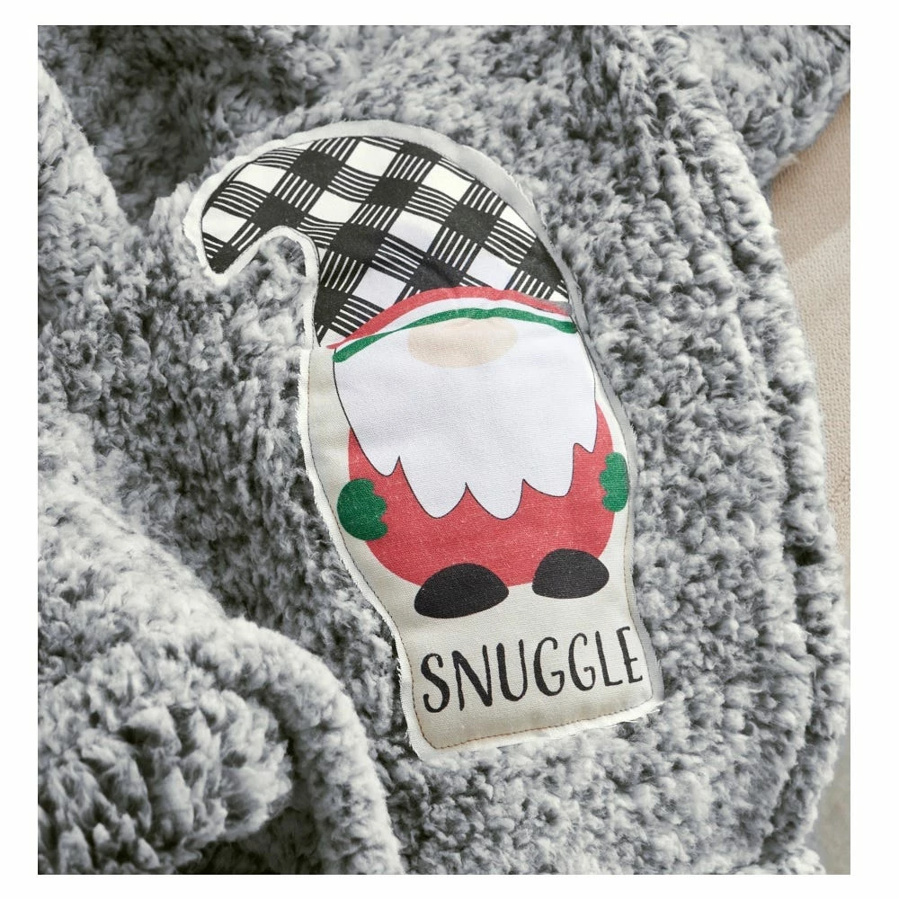 Lincoln Outfitters Holiday Gnome Backprinted Teddy Sherpa 50 x 60 Throw with printed Patch applique - RK-TEDAP-HOL - Blankets & Bedspreads 4 Lincoln Outfitters Holiday Gnome Backprinted Teddy Sherpa 50 x 60 Throw with printed Patch applique - RK-TEDAP-HOL - Blankets & Bedspreads - Image 2