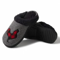 Lincoln Outfitters Women's Faux Wool Scuff with Novelty Applique, Gray - 60983 - Women's Slippers