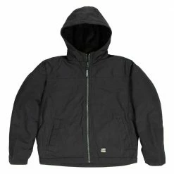 Lincoln Outfitters Men's Flex Washed Duck Quilt Lined Hooded Jacket Black - RLHJ319BK - Jackets