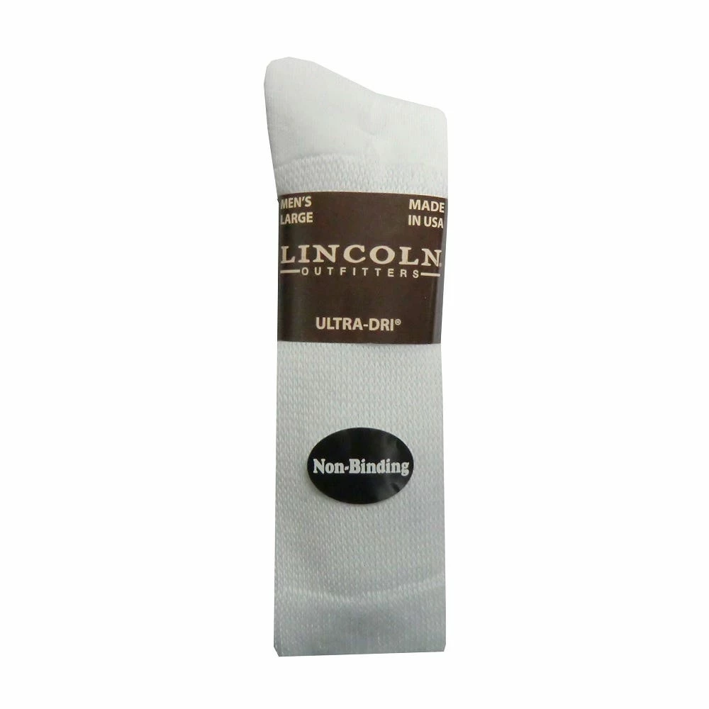 Lincoln Outfitters Men's Non-Binding Ultra-Dri Crew Sock 2 Pack White - L2/923-W - Socks 3 Lincoln Outfitters Men's Non-Binding Ultra-Dri Crew Sock 2 Pack White - L2/923-W - Socks